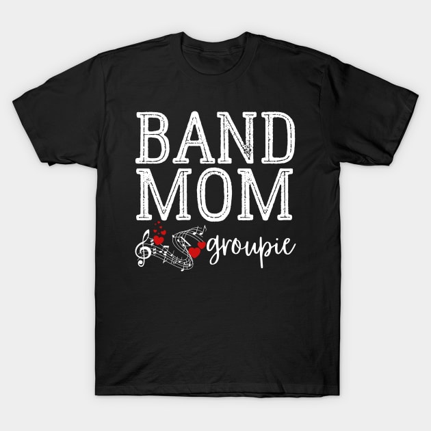 Marching Band Mom Groupie Musical Notes T-Shirt by MalibuSun